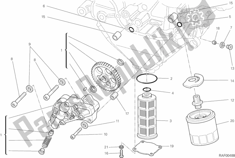 Todas as partes de Bomba De óleo - Filtro do Ducati Multistrada 1200 ABS 2013